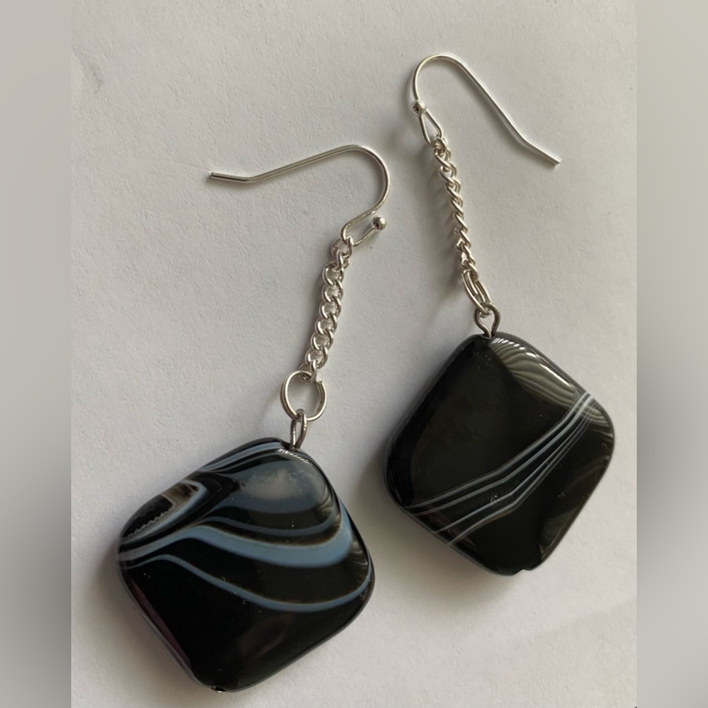 NEW Genuine Sardonyx crystal earrings